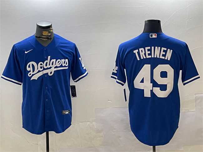 Men%27s Los Angeles Dodgers #49 Blake Treinen Royal Cool Base Stitched Jersey->los angeles dodgers->MLB Jersey